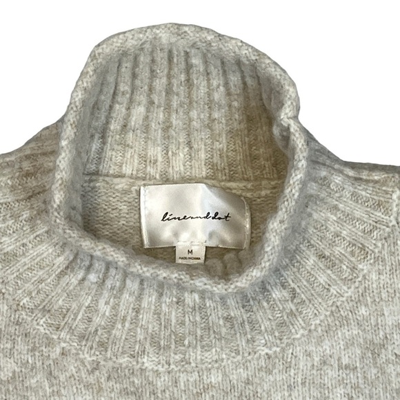 Line & Dot Cozy Rosie Mock Neck Sweater Dress. Oatmeal & Black Size Medium #911 - Picture 6 of 9